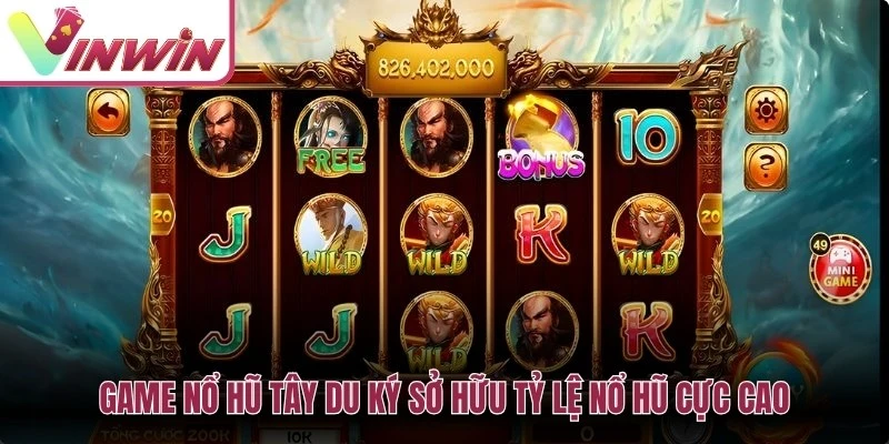 Game nổ hũ Tây Du Ký Vinwin với biểu tượng nhân vật wild scatter và vòng bonus